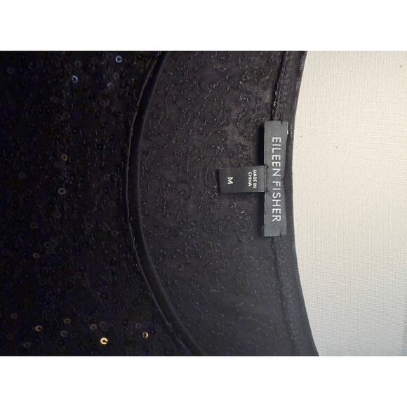 Eileen Fisher silk sequin tunic top women's medium - Picture 2 of 5